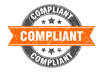 compliant round stamp with ribbon. label sign