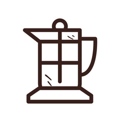 coffee french press line style icon vector design