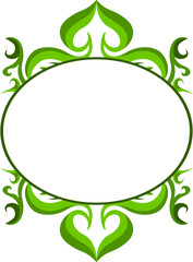 Vector Design of a Green Leaf Ornament Circle Frame with a Nature Theme