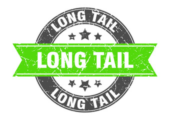 long tail round stamp with ribbon. label sign