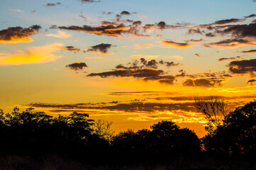 sunset over the river