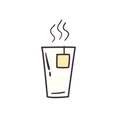 tea mug with bag line and fill style icon vector design