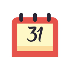 31 calendar free form style icon vector design