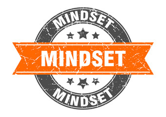 mindset round stamp with ribbon. label sign