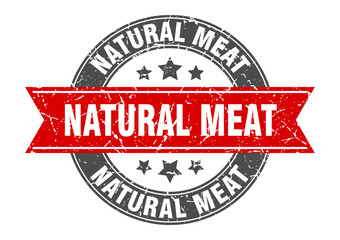 natural meat round stamp with ribbon. label sign