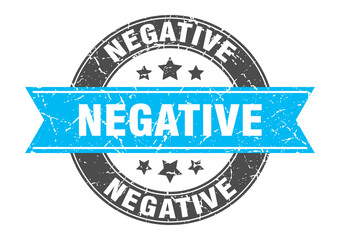 negative round stamp with ribbon. label sign