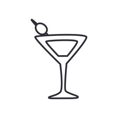 cocktail line style icon vector design