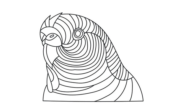 recommend clip art: Budgie line illustration. Geometric abstract animal drawings. Contour drawing.