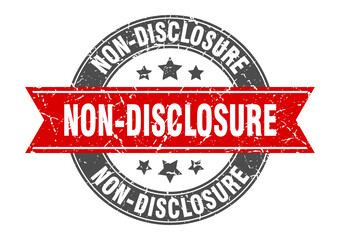 non-disclosure round stamp with ribbon. label sign