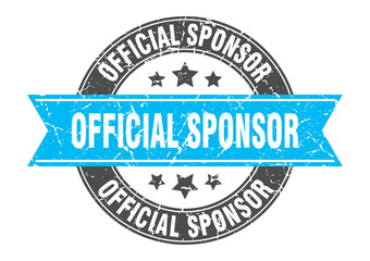 official sponsor round stamp with ribbon. label sign
