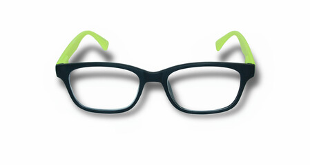 Glasses for vision in a modern style with transparent lenses.Isolated on a white background.