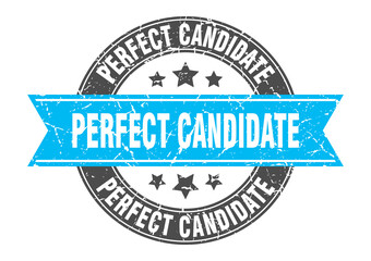 perfect candidate round stamp with ribbon. label sign