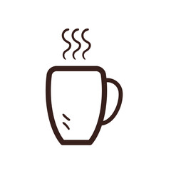 hot coffee mug line style icon vector design