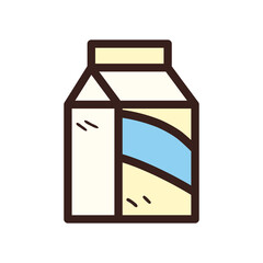 milk box line and fill style icon vector design