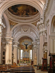 Italy, Marche, Osimo, the ancient interiors of San Giuseppe da Copertino Basilica.