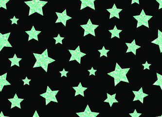 Glitter blue stars background. Seamless  vector illustration. Design for poster, website, cards, logo, print, wrapping, etc. More stars patterns in my collection. 