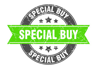 special buy round stamp with ribbon. label sign