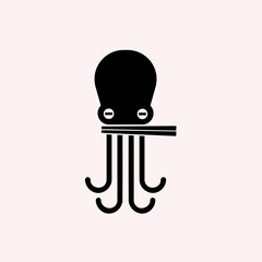 Octopus ramen logo template