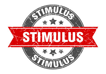 stimulus round stamp with ribbon. label sign