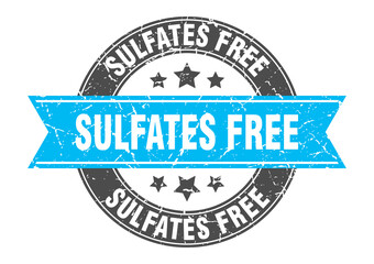 sulfates free round stamp with ribbon. label sign