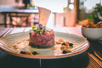 Tartar de carne.