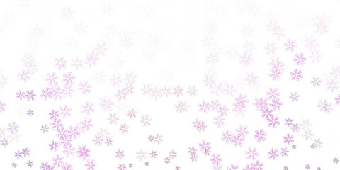 Light purple, pink vector abstract pattern with leaves.