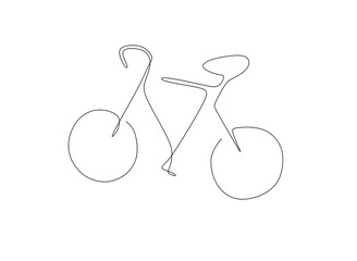 Bicycle - Continuous one line drawing. Vector illustration