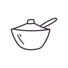 sugar bowl line style icon vector design