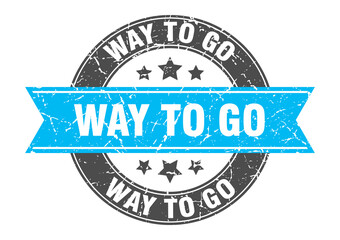 way to go round stamp with ribbon. label sign