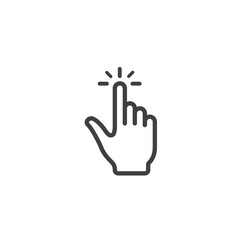 Click hand outline icon logo