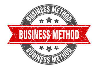 Obraz premium business method round stamp with ribbon. label sign