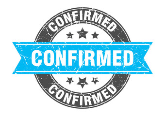 confirmed round stamp with ribbon. label sign