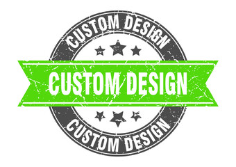 custom design round stamp with ribbon. label sign