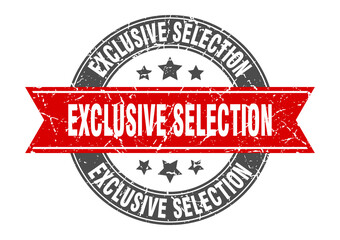exclusive selection round stamp with ribbon. label sign