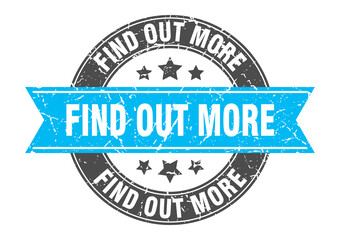 find out more round stamp with ribbon. label sign