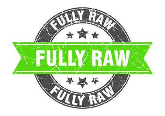 fully raw round stamp with ribbon. label sign