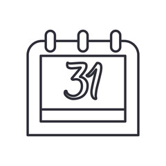 31 calendar line style icon vector design