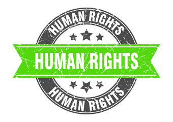 human rights round stamp with ribbon. label sign