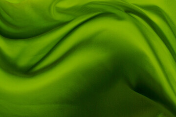 green silk fabric