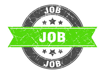 Fototapeta premium job round stamp with ribbon. label sign