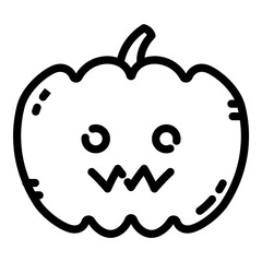 Halloween Pumpkin Flat Icon Isolated On White Background