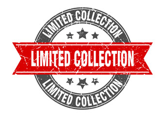 limited collection round stamp with ribbon. label sign