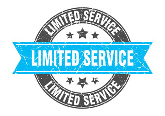 limited service round stamp with ribbon. label sign