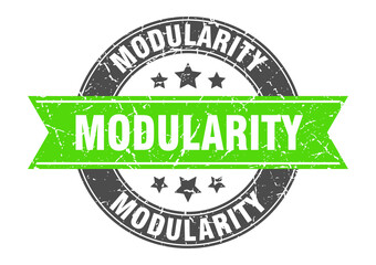 modularity round stamp with ribbon. label sign