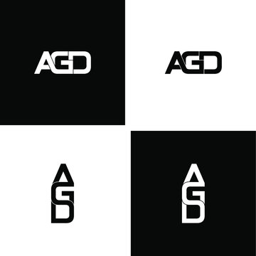 agd letter original monogram logo design set