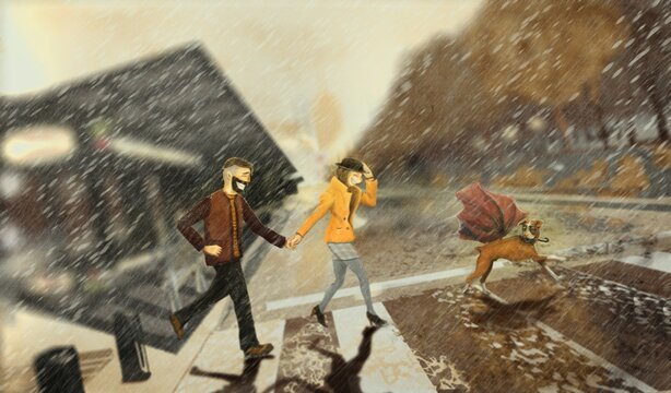 disfrutando la lluvia