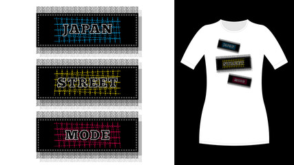 Japan street mode print t-shirt