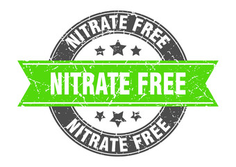 nitrate free round stamp with ribbon. label sign