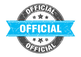 official round stamp with ribbon. label sign