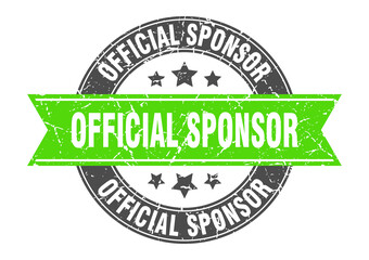 official sponsor round stamp with ribbon. label sign